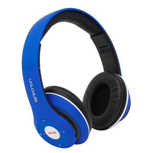 Audífonos Necnon NBH-01R – Alámbrica/Inalámbrica – 3.5 mm – Bluetooth – Negro con Azul – NCAB0103RZ