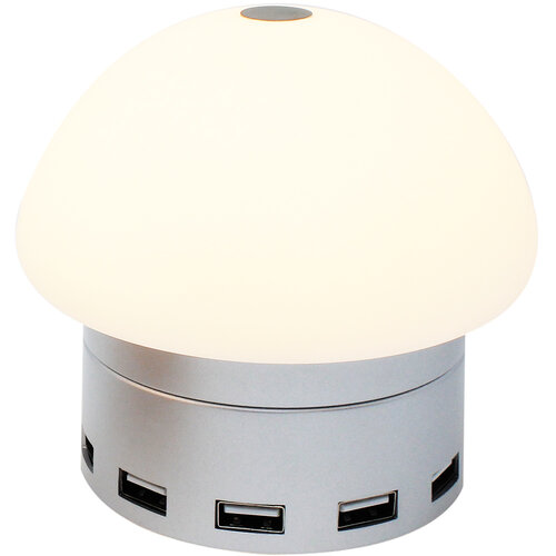 SmartHub Necnon NL-1 – 6 Puertos – Luminario LED – Plata – NPLLNL08S6