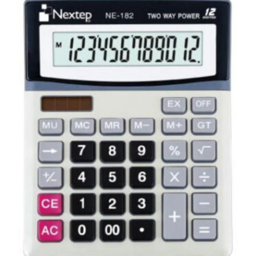 Calculadora de Semi Escritorio Nextep NE-182 – 12 Dígitos – Gris – NE-182