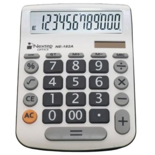 Calculadora de Escritorio Nextep NE-182A – 12 Dígitos – Solar/Batería – 2 Piezas – NE-182A B