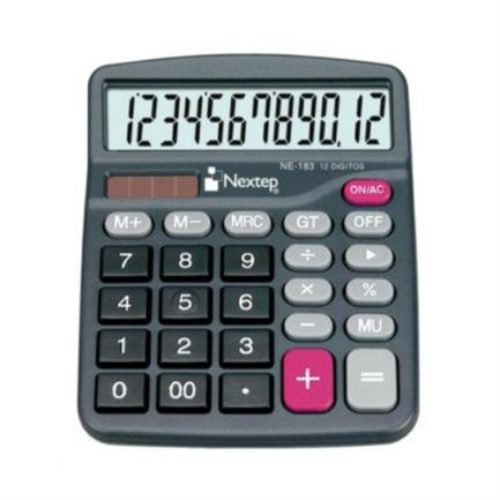 Calculadora de Semi Escritorio Nextep NE-183 – 12 Dígitos – Negro – 2 Piezas – NE-183 B