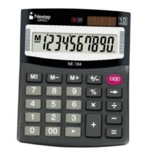 Calculadora de Semi Escritorio Nextep NE-184 – 10 Dígitos – Negro – NE-184