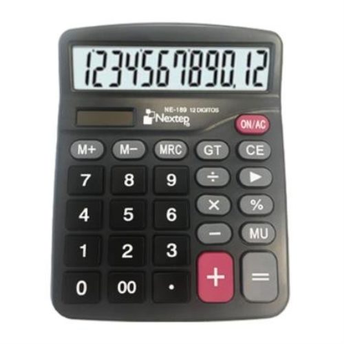 Calculadora Nextep NE-189 – 12 Dígitos – 18 x 14 cm – Solar/Batería – 2 Piezas – NE-189 B