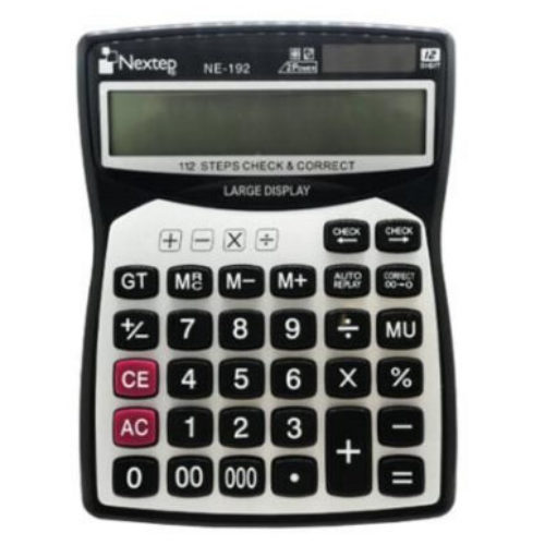 Calculadora Nextep NE-192 – 12 Dígitos – Cubierta Metálica – Batería Solar – NE-192