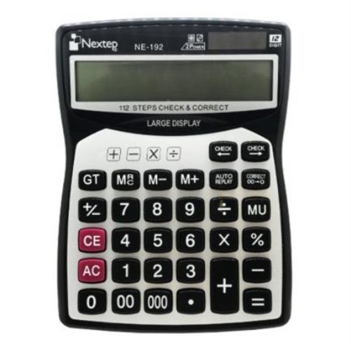 Calculadora Nextep NE-192 – 12 Dígitos – Cubierta Metálica – Batería Solar – 2 Piezas – NE-192 B