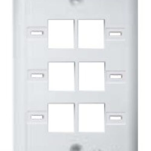Placa de Pared Nitrotel – 6 Salidas – Blanco – NTFP06LWH