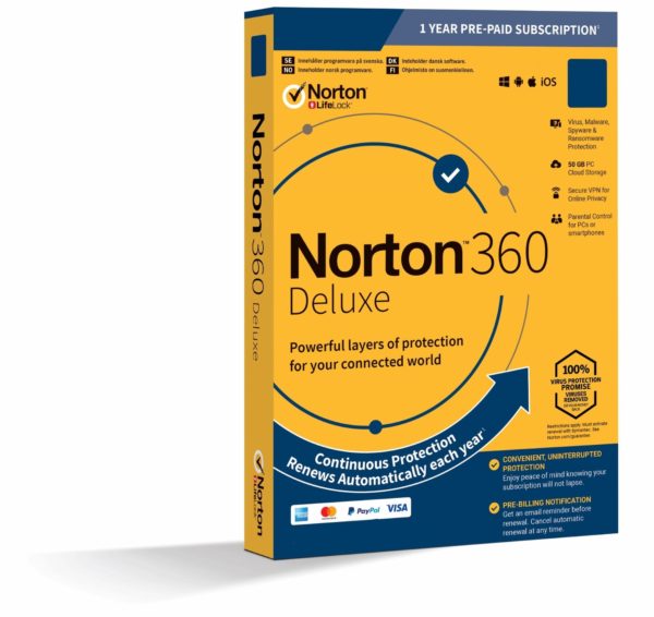 Licencia Norton 360 Deluxe - 3 Dispositivos - 1 Año - SOFNRT1690