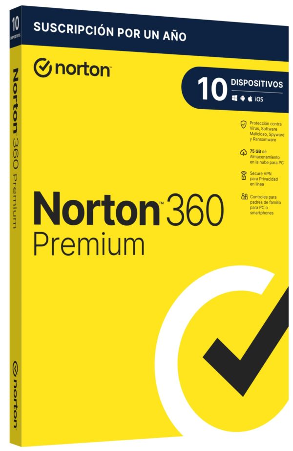 Antivirus Norton 360 Premium - 10 Dispositivos - 1 Año - Caja - TMNR-035