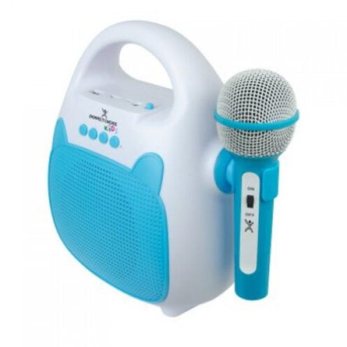 Bocina Karaoke Perfect Choice Perfect Sing – Bluetooth – USB – Radio FM – Azul con Blanco – PC-113195