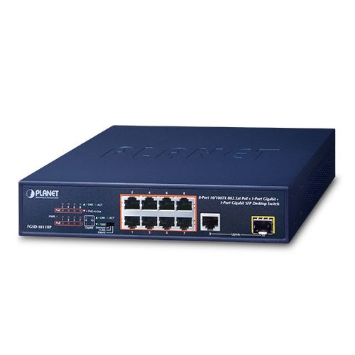 Switch Planet FGSD-1011HP – 8 Puertos – Fast Ethernet -1 SFP – No Gestionado – FGSD-1011HP