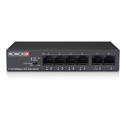 Switch Provision-ISR PoES-0460C+2I-V2 – 4 Puertos – Fast Ethernet – 2 Puertos Uplink – PoES-0460C+2I-V2