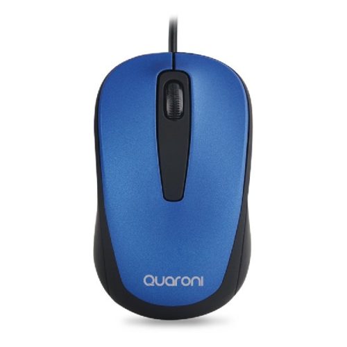 Mouse Quaroni MAQ02A – Alámbrico – Negro con Azul – MS-1429