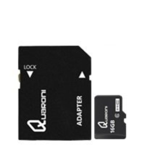 Memoria Quaroni MicroSDHC – 16GB – Clase 10 – C/Adaptador – QMS10A-16G