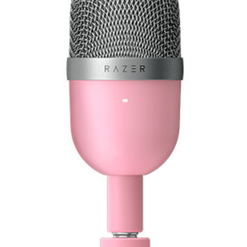 Micrófono Razer Seiren Mini – Alámbrico – USB – Rosa Cuarzo – RZ19-03450200-R3M1