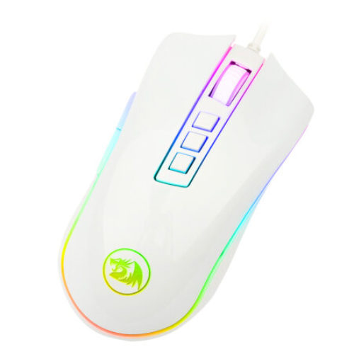 Mouse Gamer REDRAGON Cobra FPS – Alámbrico – 8 Botones – Diestro – RGB – Blanco – M711W