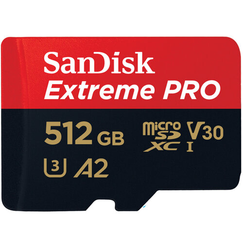 Memoria MicroSDXC SanDisk Extreme Pro – 512GB – Clase 10 – C/Adaptador – SDSQXCZ-512G-GN6MA