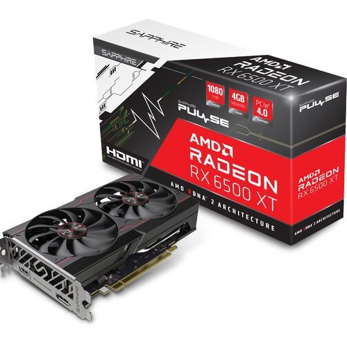 Tarjeta de Vídeo SAPPHIRE PULSE AMD Radeon RX 6500 XT – 4GB – PCI-E 4.0 – GDDR6 – HDMI – DisplayPort – 11314-01-20G