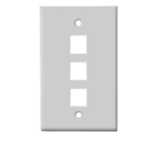 Placa de Pared SAXXON A1753A – 3 Puertos – Tipo Keystone – Blanco – A175-3A