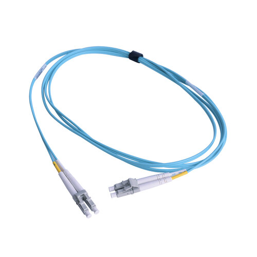 Cable de Fibra Óptica SIEMON – LC-LC – Dúplex – Multimodo – 2M – Aqua – FJ2-LCLC5L-02AQ