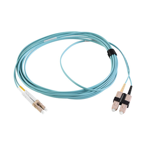 Cable de Fibra Óptica SIEMON – LC-SC – Dúplex – Multimodo – 2M – Aqua – FJ2-LCSC5L-02AQ