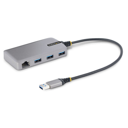 Hub USB StarTech.com 5G3AGBB-USB-A-HUB – USB-A a 3x USB 3.0 – Ethernet – Gris – 5G3AGBB-USB-A-HUB