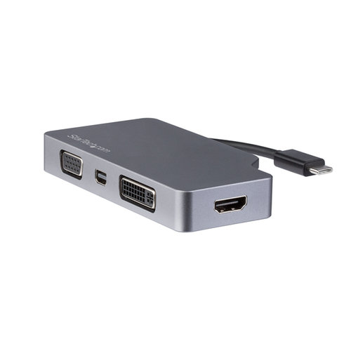 Adaptador de Video StarTech.com – USB-C a HDMI/DVI/VGA/Mini DisplayPort – Gris Espacial – CDPVDHDMDPSG
