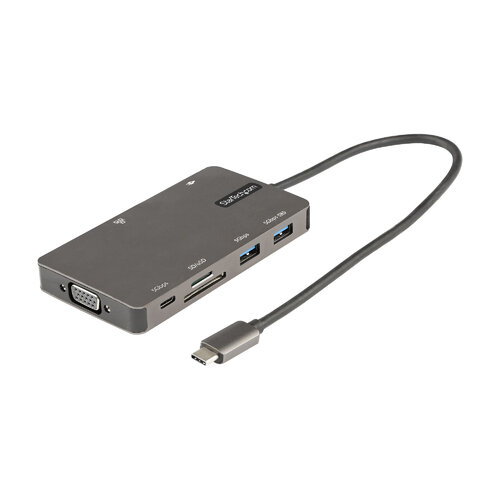 Adaptador Multipuertos StarTech.com – USB-C a HDMI/ VGA/ USB 3.0/ PD 100W – 30cm – DKT30CHVSDPD