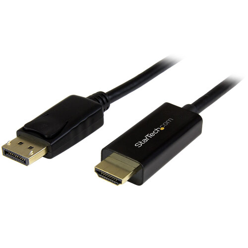 Cable Adaptador de Vídeo StarTech.com – DisplayPort a HDMI – 2m – Ultra HD 4K – Negro – DP2HDMM2MB