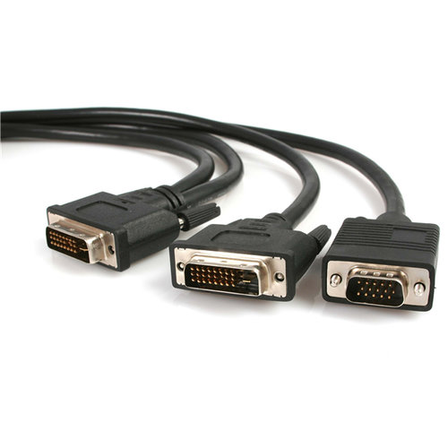 Cable StarTech.com 1.8m – Divisor DVI-I Macho a DVI-D y VGA HD15 Macho Splitter – DVIVGAYMM6