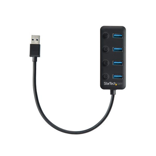 Hub USB 3.0 StarTech.com – 4 Puertos USB-a – Con Interruptores – HB30A4AIB