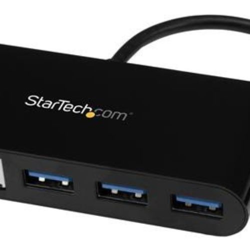 Hub USB StarTech.com HB30C3AGEPD – 3 Puertos USB tipo C – USB 3.0 – RJ-45 – Negro – HB30C3AGEPD