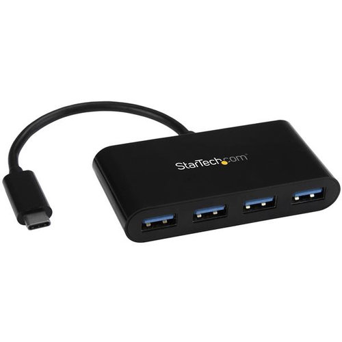 Hub StarTech.com HB30C4AB – USB 3.0 – USB-C A 4 Puertos USB A – Negro – HB30C4AB