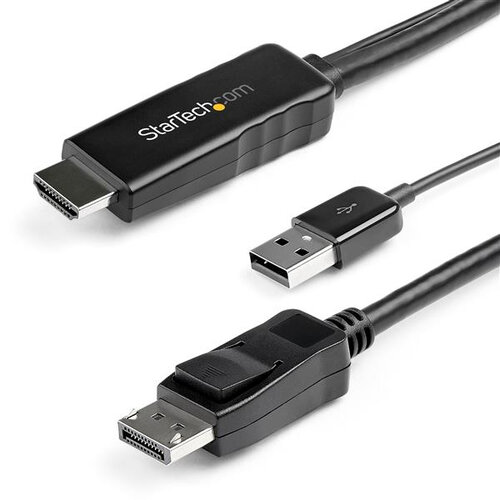 Cable Convertidor StarTech.com HD2DPMM2M – HDMI a DisplayPort – 2m – 4K Ultra HD – Alimentado por USB – HD2DPMM2M
