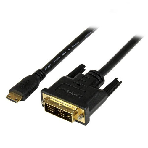 Cable Adaptador StarTech.com – Mini HDMI a DVI-D – para Tablet y Cámara – Macho/Macho – 2m – Negro – HDCDVIMM2M