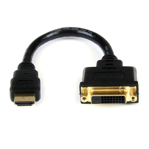 Adaptador StarTech.com – 20cm – HDMI a DVI – Cable Conversor de Vídeo – Negro – HDDVIMF8IN