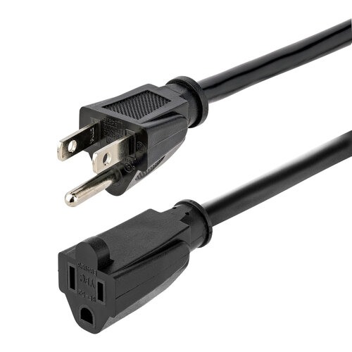Cable de Corriente StarTech.com – NEMA 5-15P a NEMA 5-15R – 4.5m – Negro – HX-15F-POWER-CORD