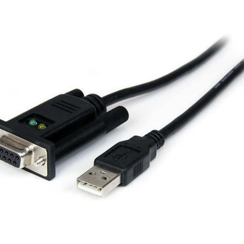 Cable StarTech.com de 1m Adaptador de 1 Puerto USB a Modem Nulo Null Serial DB9 RS232 DCE con FTDI – ICUSB232FTN