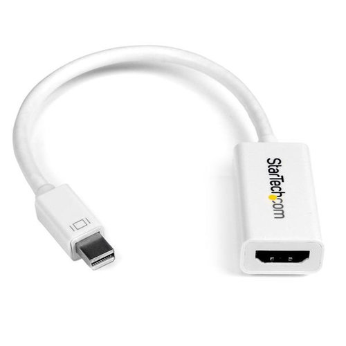 Adaptador de Video StarTech.com – Conecta Mini DisplayPort a HDMI – 4K – Activo – Blanco – MDP2HD4KSW