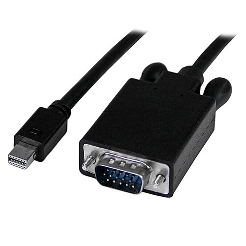 Cable Adaptador de Vídeo StarTech.com – Conecta Mini Displayport a VGA – 1.8m – Activo – Negro – MDP2VGAMM6B