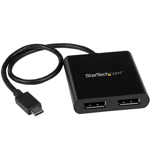 Adaptador de Vídeo StarTech.com – 2 puertos – USB-C a DisplayPort  – MST Hub – MSTCDP122DP
