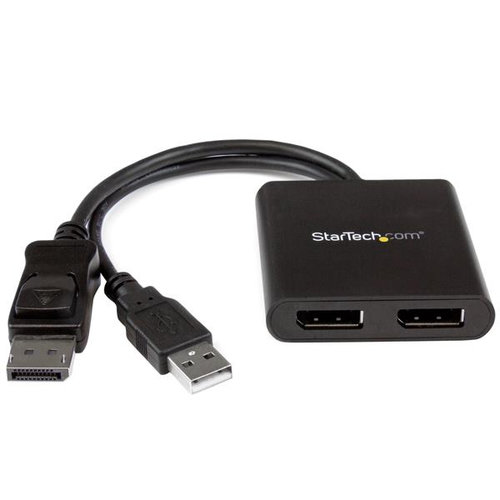 Multiplicador de Vídeo StarTech.com – Conecta DisplayPort a 2 puertos DisplayPort – Hub MST – Negro – MSTDP122DP