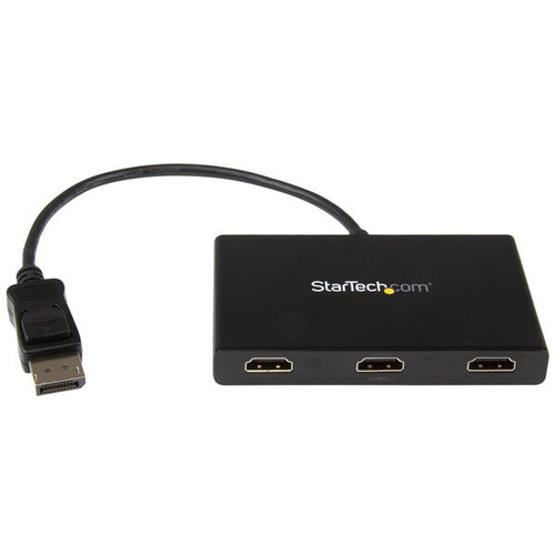 Divisor StarTech.com – Conecta Displayport a 3 Puertos HDMI – Negro – MSTDP123HD