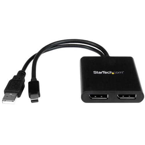 Multiplicador de Vídeo StarTech.com – Conecta Mini DisplayPort a 2 puertos DisplayPort – Hub MST – Negro – MSTMDP122DP