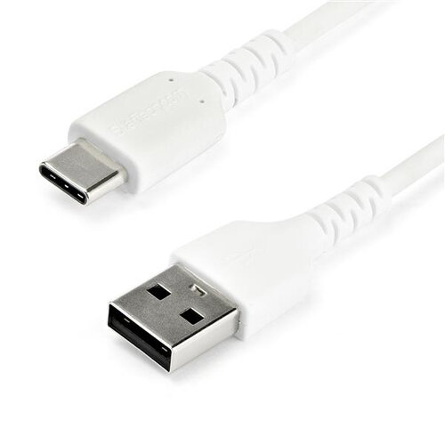 Cable USB StarTech.com RUSB2AC1MW – USB 2.0 a USB-C – 1 M – Fibra Aramida – Blanco – RUSB2AC1MW