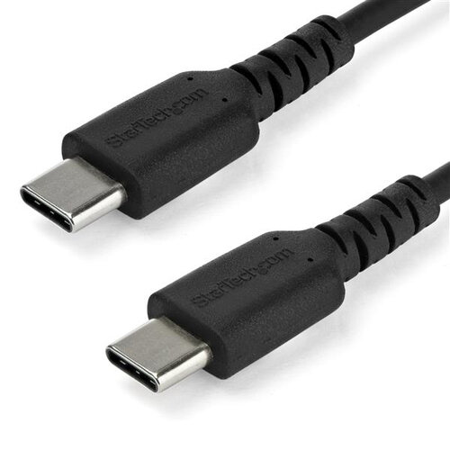Cable USB StarTech.com RUSB2CC1MB – USB Tipo C – 1 M – Fibra Aramida – Negro – RUSB2CC1MB