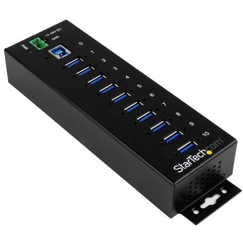 Concentrador StarTech.com ST1030USBM – USB 3.0 – 10 puertos – Negro – ST1030USBM