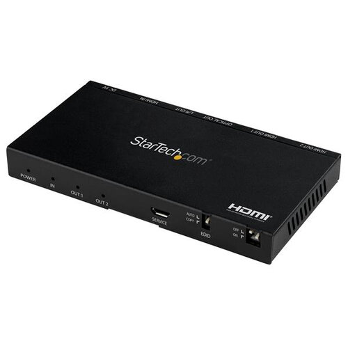 Video Splitter StarTech.com ST122HD20S – HDMI – Escalador Interno – Negro – ST122HD20S