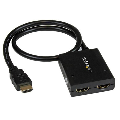 Divisor de Vídeo StarTech.com HDMI de 2 Puertos – Splitter HDMI 4k 30Hz de 2×1 Alimentado por USB – ST122HD4KU