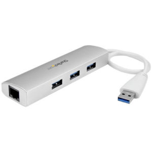 Hub USB StarTech.com - 3 Puertos USB 3.0 - Adaptador Ethernet - Blanco - ST3300G3UA