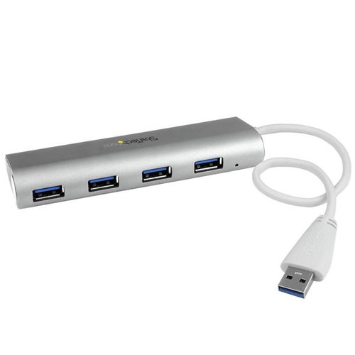 Concentrador StarTech.com USB 3.0 4 Puertos Hub con Cable Incorporado – ST43004UA